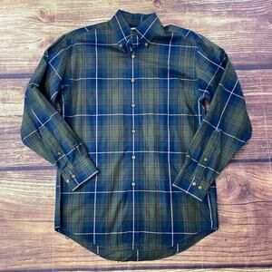 Brooks Brothers Shirt Mens Sz S Green Plaid Regent Non Iron Supima Cotton Pocket